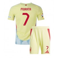Spain Alvaro Morata #7 Replica Away Minikit Euro 2024 Short Sleeve (+ pants)